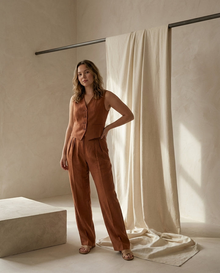 Zestaw Dresowy Damski Z Kamizelką i Spodniami | Dopasowany Krój | Wysoka Talia | Na Co Dzień