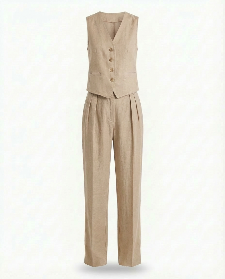 Zestaw Dresowy Damski Z Kamizelką i Spodniami | Dopasowany Krój | Wysoka Talia | Na Co Dzień