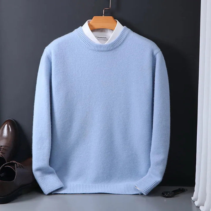 Sweter Męski z Okrągłym Dekoltem | Klasyczny Krój | Miękki i Stylowy