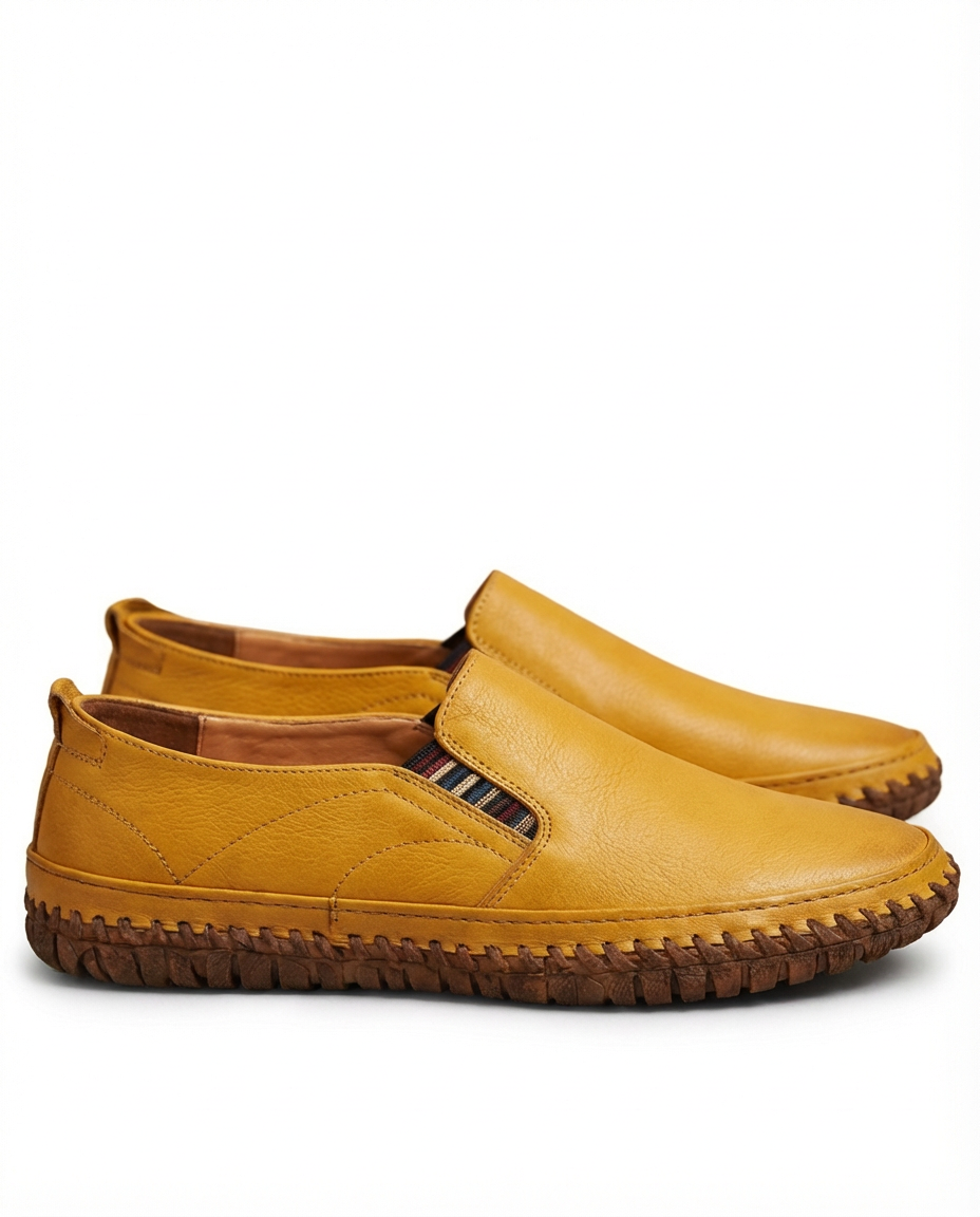 Mokasyny Męskie Skórzane | Niski Krój | Elegancka Sylwetka | Na Co Dzień