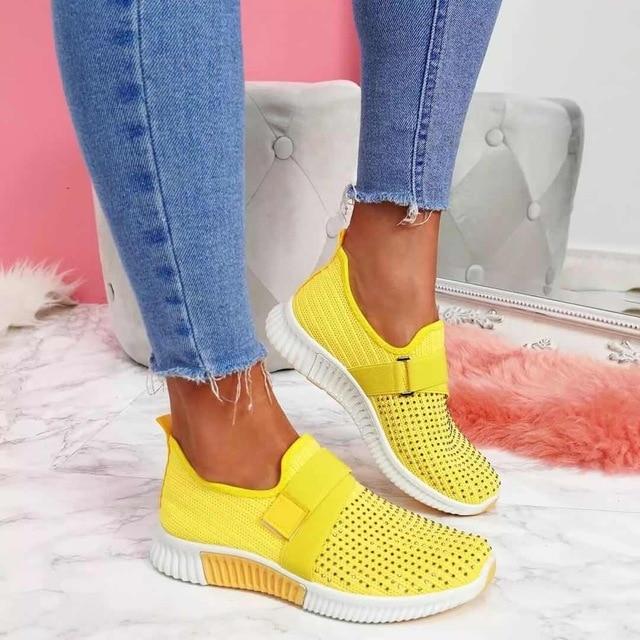 Damskie Buty Sportowe | Oddychająca Siateczka | Wsuwany Model | Na Co Dzień i Spacery