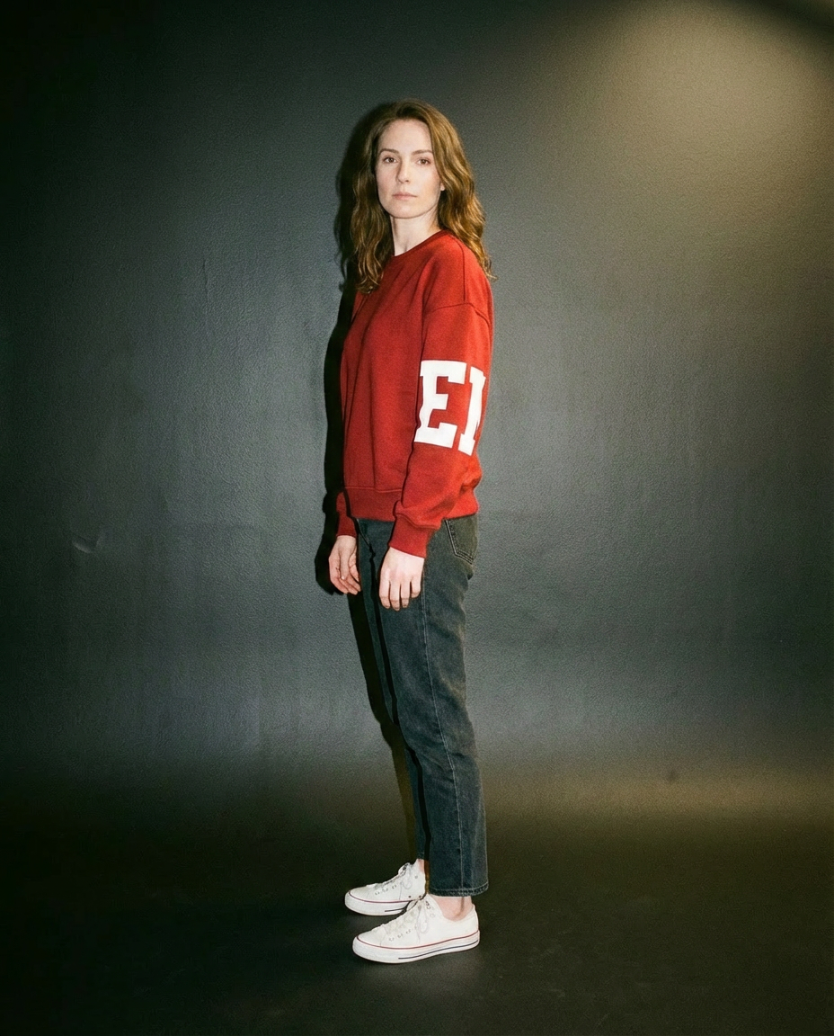 Bluza Oversize z Nadrukiem | Obniżona Linia Ramion | Swobodny Krój i Sportowy Styl