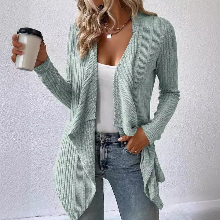 Damski Kardigan Dzianinowy | Asymetryczny Krój | Miękka Faktura | Styl Casual