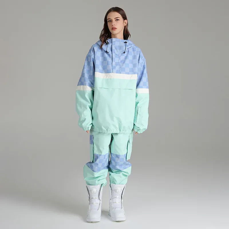 Damski Kombinezon Snowboardowy 2-Częściowy | Luźny Krój | Techniczny Materiał | Styl na Stoku