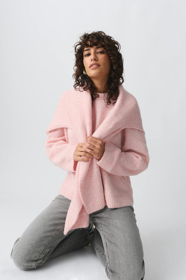 Damski Sweter z Dzianiny Z Mieszanki Włókien | Klasyczny Krój | Minimalistyczny Styl