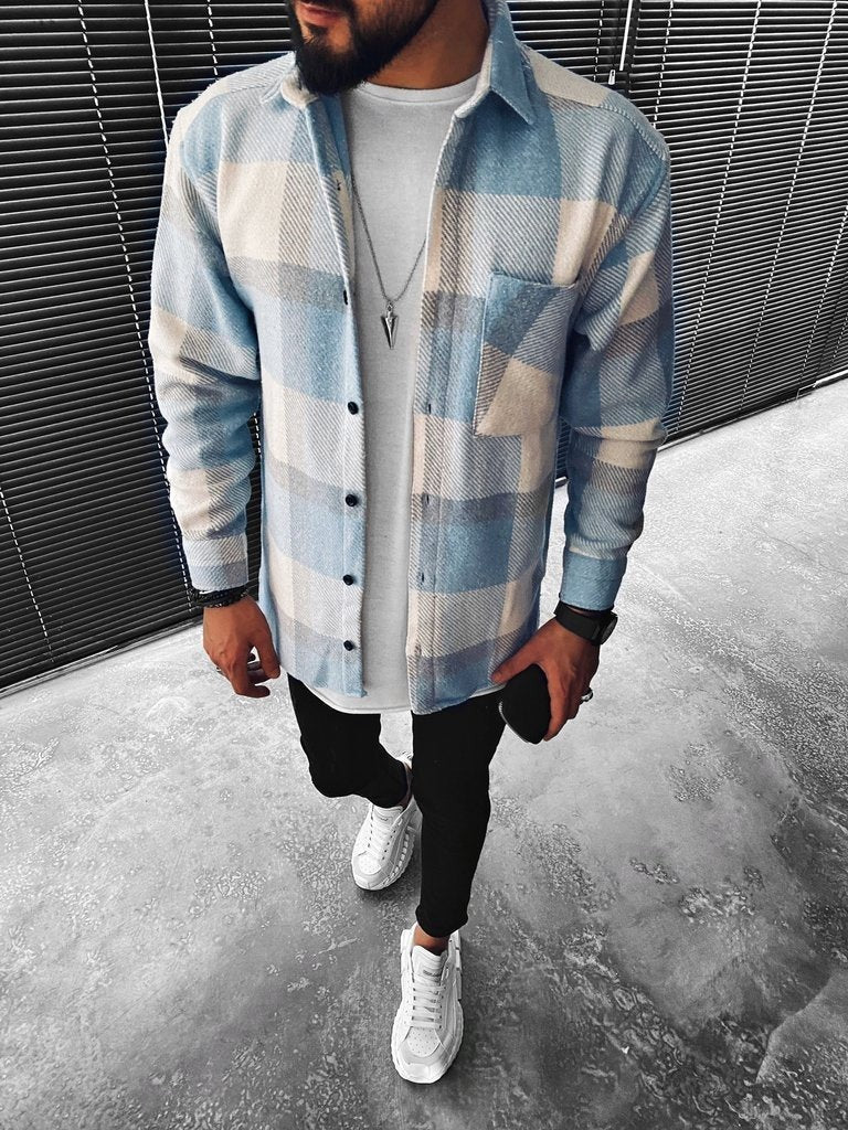 Koszula Flanelowa Męska | Krata Oversize | Styl Casual na Co Dzień