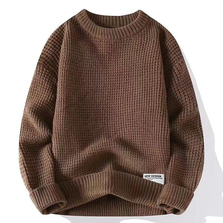 Sweter Męski z Grubej Dzianiny | Klasyczny Krój | Teksturowana Struktura
