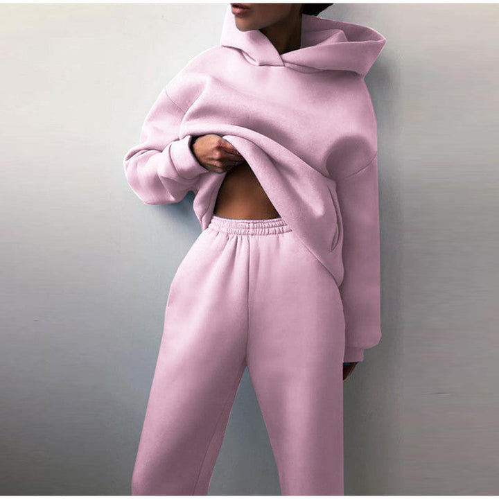 Damski Dres Oversize | Bluza z Kapturem i Spodnie z Wysokim Stanem | Wygodny Casualowy Zestaw